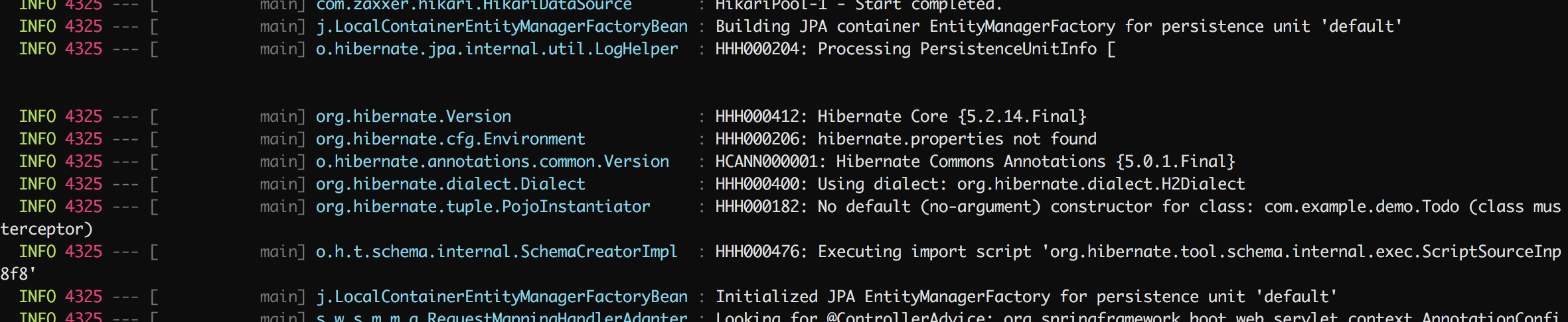 hibernate log