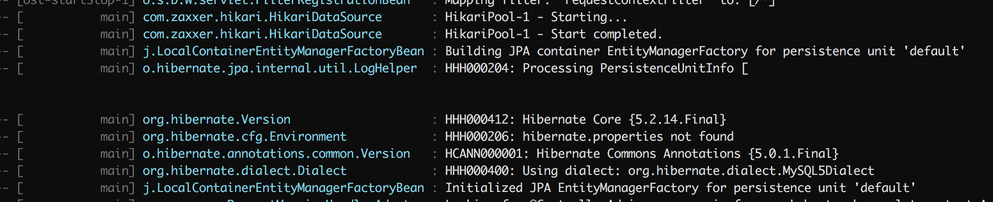 log output mysql