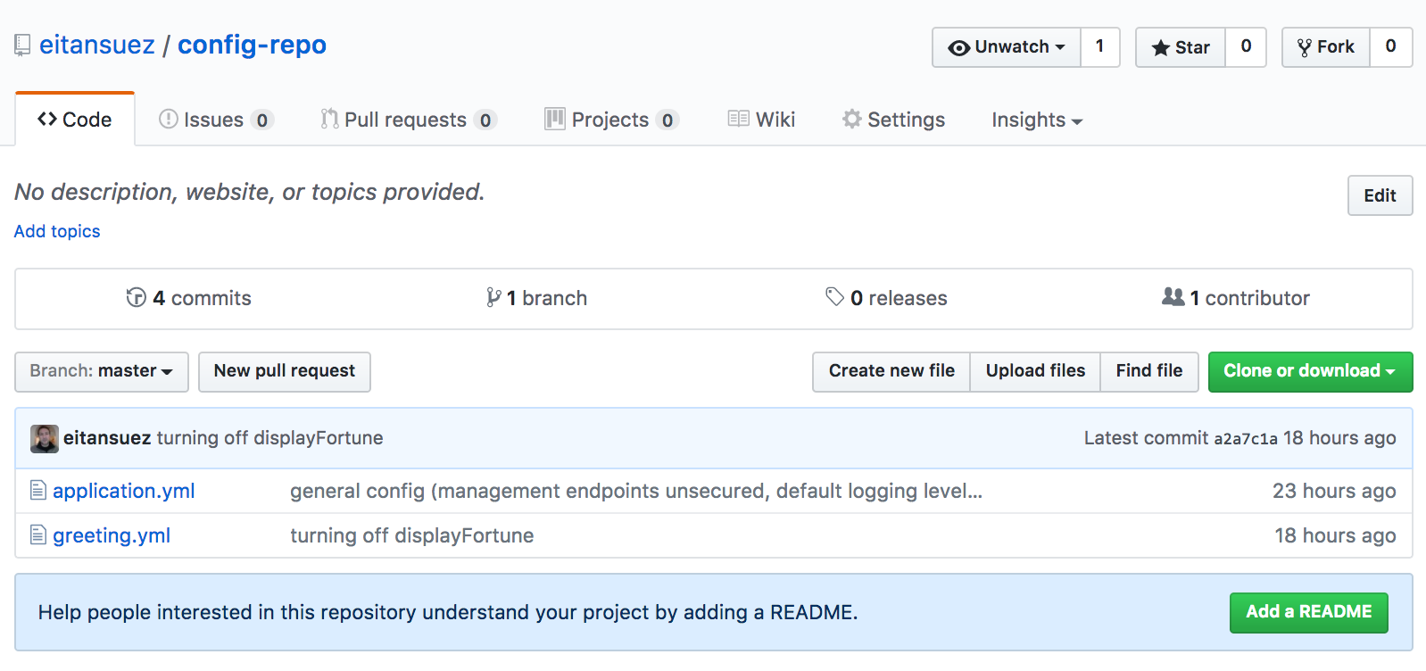 github repo view